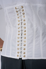 Блуза на молнии из хлопка с корсетом сзади