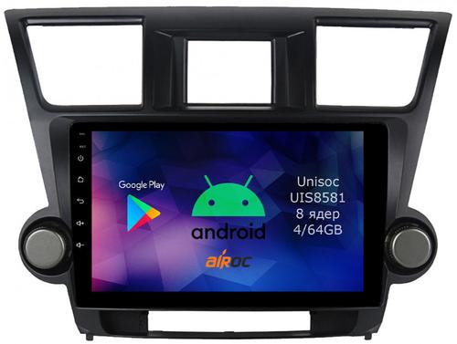 Магнитола для Toyota Highlander 2 2007-2013 XU40 - Airok RM-1122 Android 12, SIM-слот (крутилки декоративные)