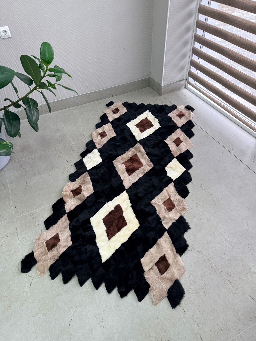 Покрывало меховое ковер из шкуры овчины