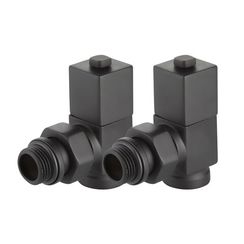 Набор дизайн-вентилей Royal Thermo CUBE, угловой (черный) 1/2quot;