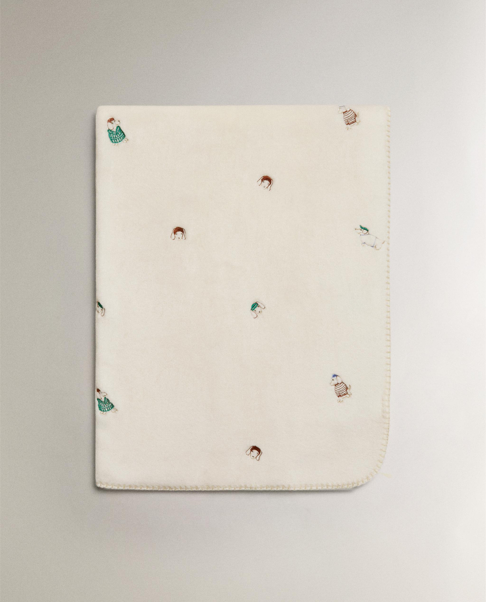 Zara Home плед детский из полиэстера, экрю, 90x120 см · 4601/004