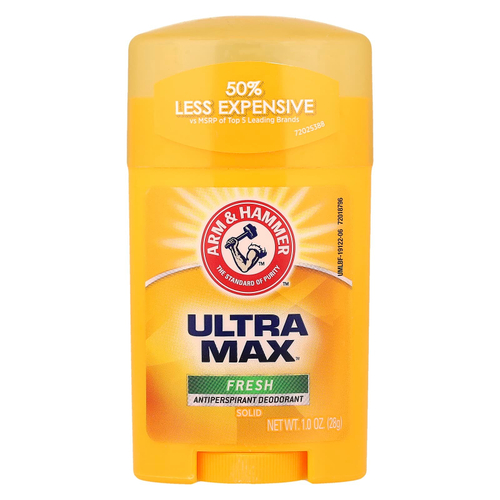 Arm & Hammer, UltraMax — твердый дезодорант с антиперспирантом, для мужчин, аромат свещести, 1,0 унция (28 г)
