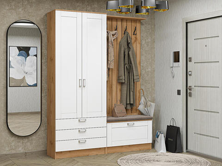 Прихожая Стиль-03 White Silk Дуб Вотан