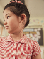 Платье школьное с воротником и поясом для девочки Next 105-911, Красный, Белый