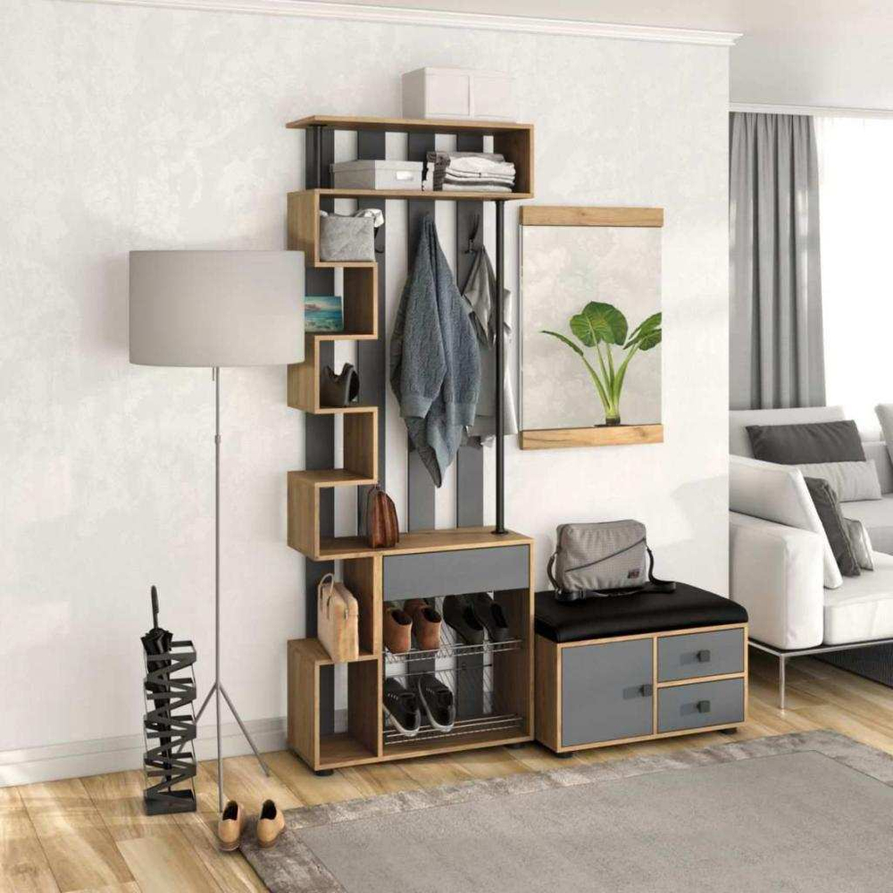 Прихожая мини-лайт МЛ-1 дуб крафт/графит