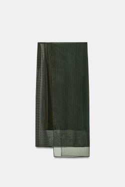 ZARA ЮБКА ПАРЕО ИЗ ВИСКОЗЫ 100%, ЗЕЛЕНЫЙ