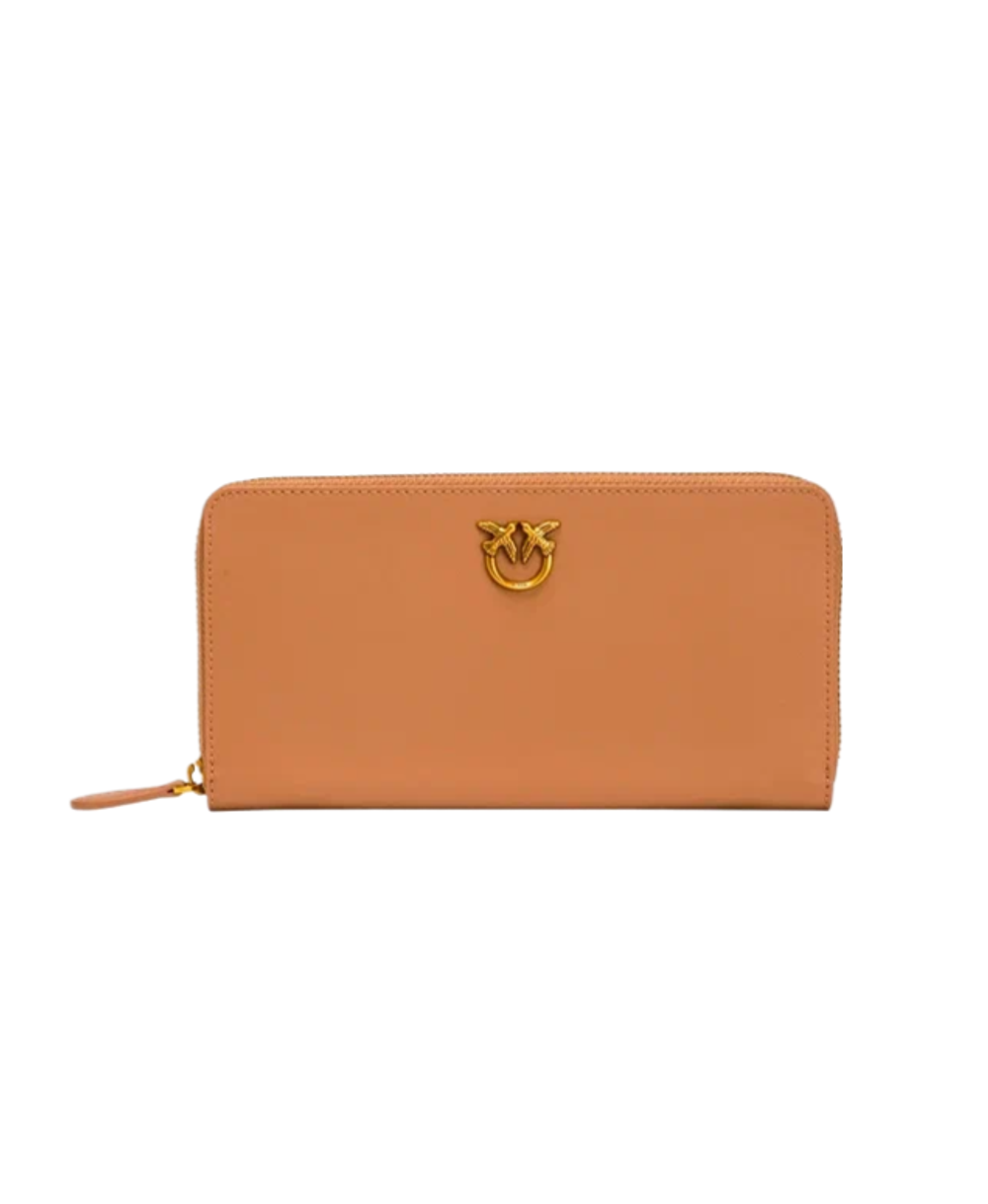 LOVE BIRDS QUILTED WALLET - ocher-sand