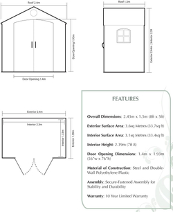 Пластиковый хозблок LifeTime 8x5