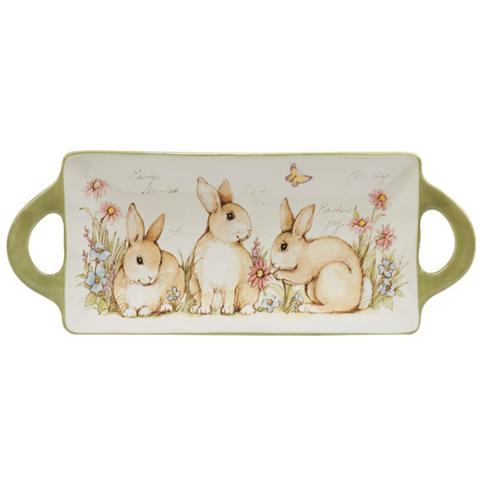 Блюдо прямоугольное Certified Int. Пятнистый заяц 40х16см