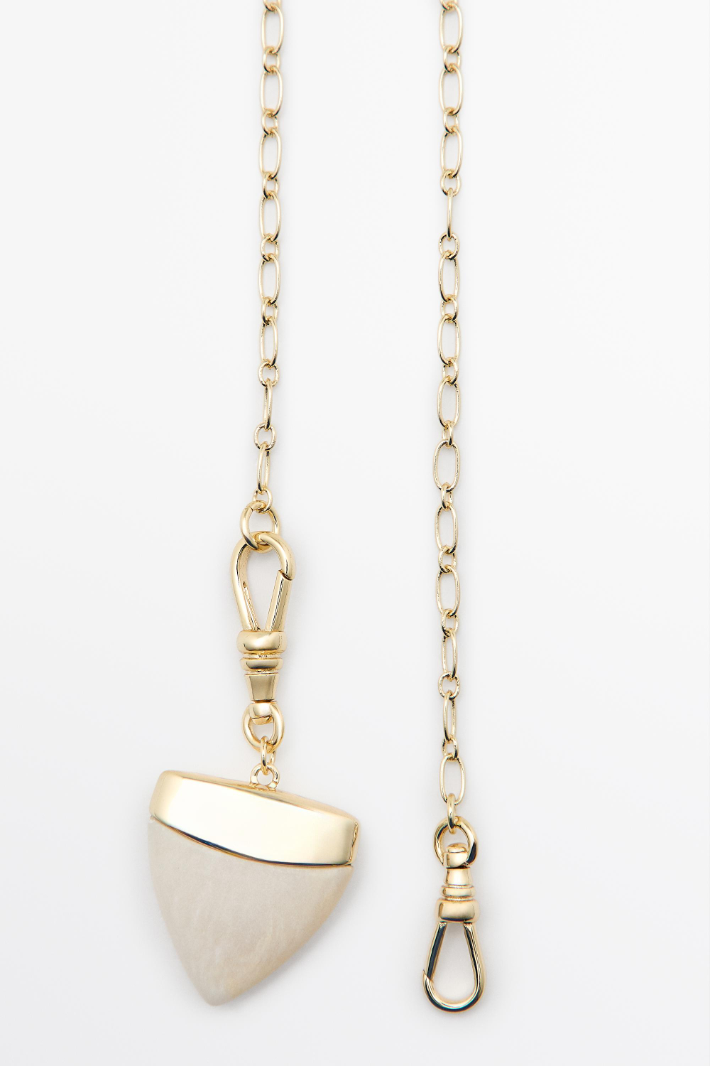 Massimo Dutti Ожерелье с подвеской «Клык» из камня, золотистый
