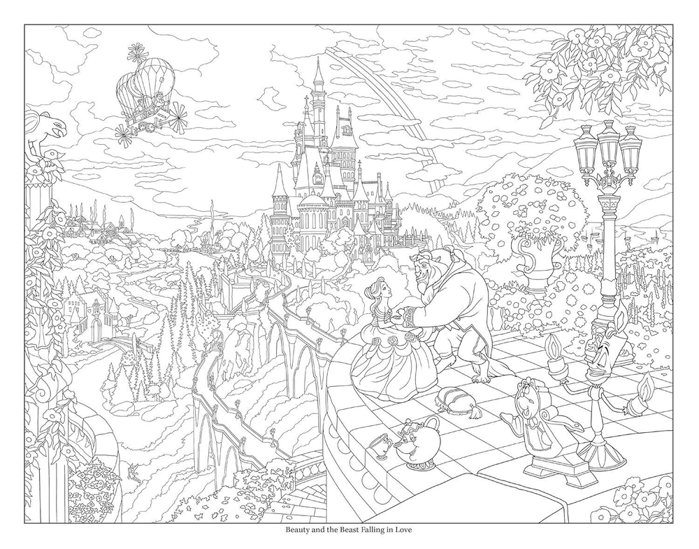 Раскраска Disney Dreams Collection - Принцессы Диснея Thomas Kinkade Studios, большой формат, 42 стр.