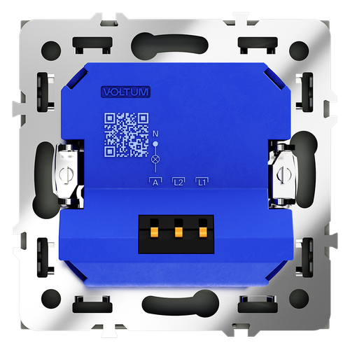 Светорегулятор встраиваемый VOLTUM S70 поворотно-нажимной 600 Вт, (графит)
