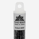 Японский бисер TOHO Bugle (стеклярус) 3mm (№49), непрозрачный глянцевый