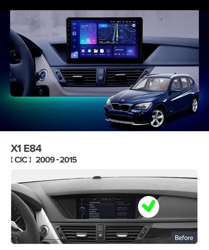 Магнитола для BMW X1 E84 2009-2014 - Kuberg OL-1959 монитор 10" QLed, Android 13, Быстрейшая, CarPlay, SIM-слот