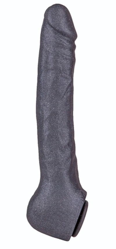 Чёрная фаллическая насадка BLACK BENT 3 - 22 см. (Цвет: черный)