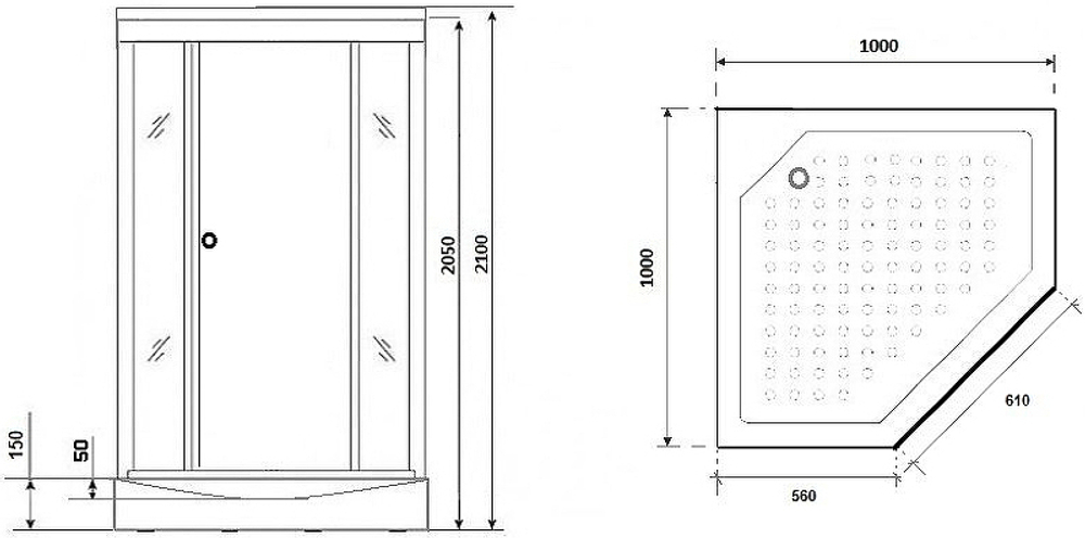 Душевая кабина Niagara Luxe 100x100 NG-7702DG без гидромассажа