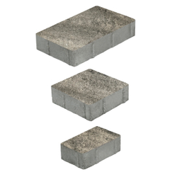 Тротуарная плитка СТАРЫЙ ГОРОД - Листопад гладкий Антрацит, комплект из 3 видов плит