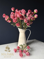 Ветка розы в античном стиле коралл декоративная 8x8x55 см