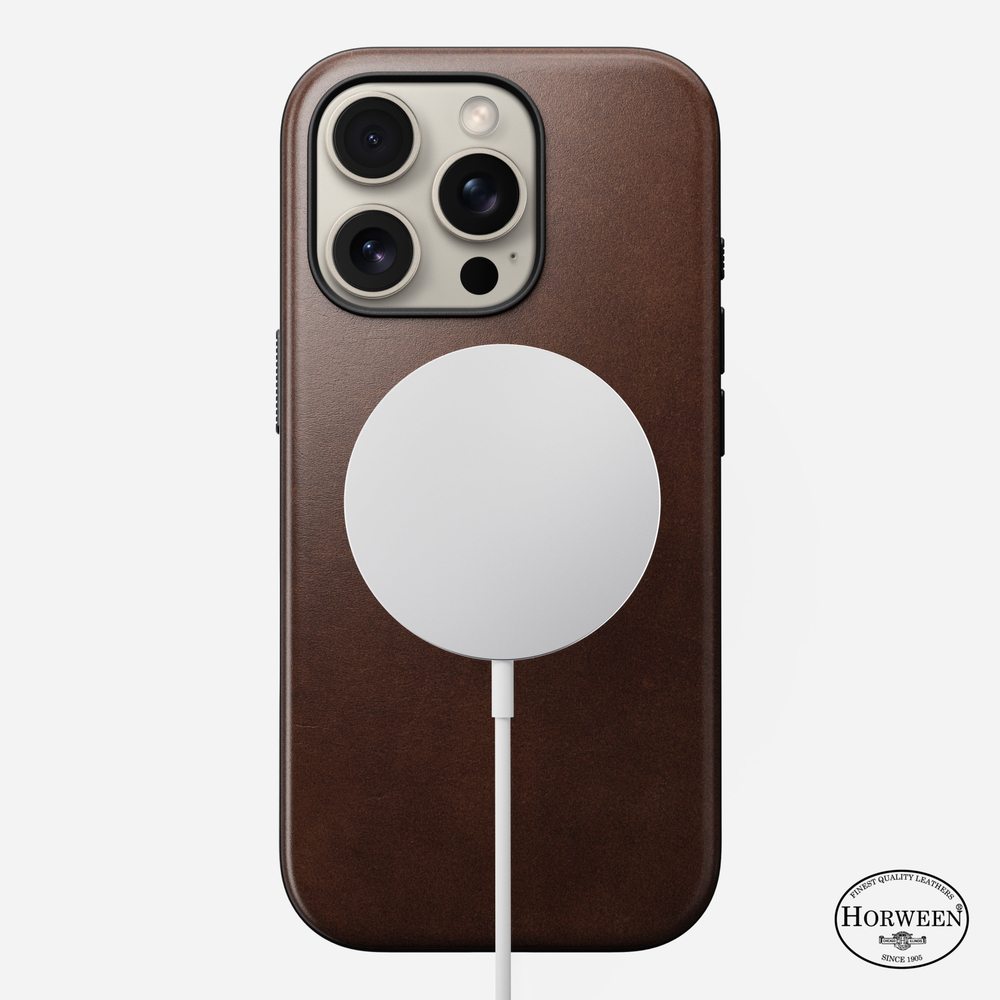 Чехол Nomad Modern Leather Case iPhone 16 Pro | Horween - rusctic brown