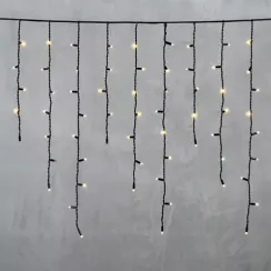 Светодиодная бахрома с колпачком 3,2*0,9 м., 168 теплых белых LED ламп, мерцание, каучуковый черный провод, LTC (LL168BLW-1-2WW)