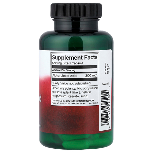 Swanson, альфа-липоевая кислота, 300 мг, 120 капсул