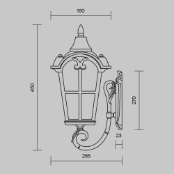 Уличный настенный светильник Outdoor O413WL-01BZ1