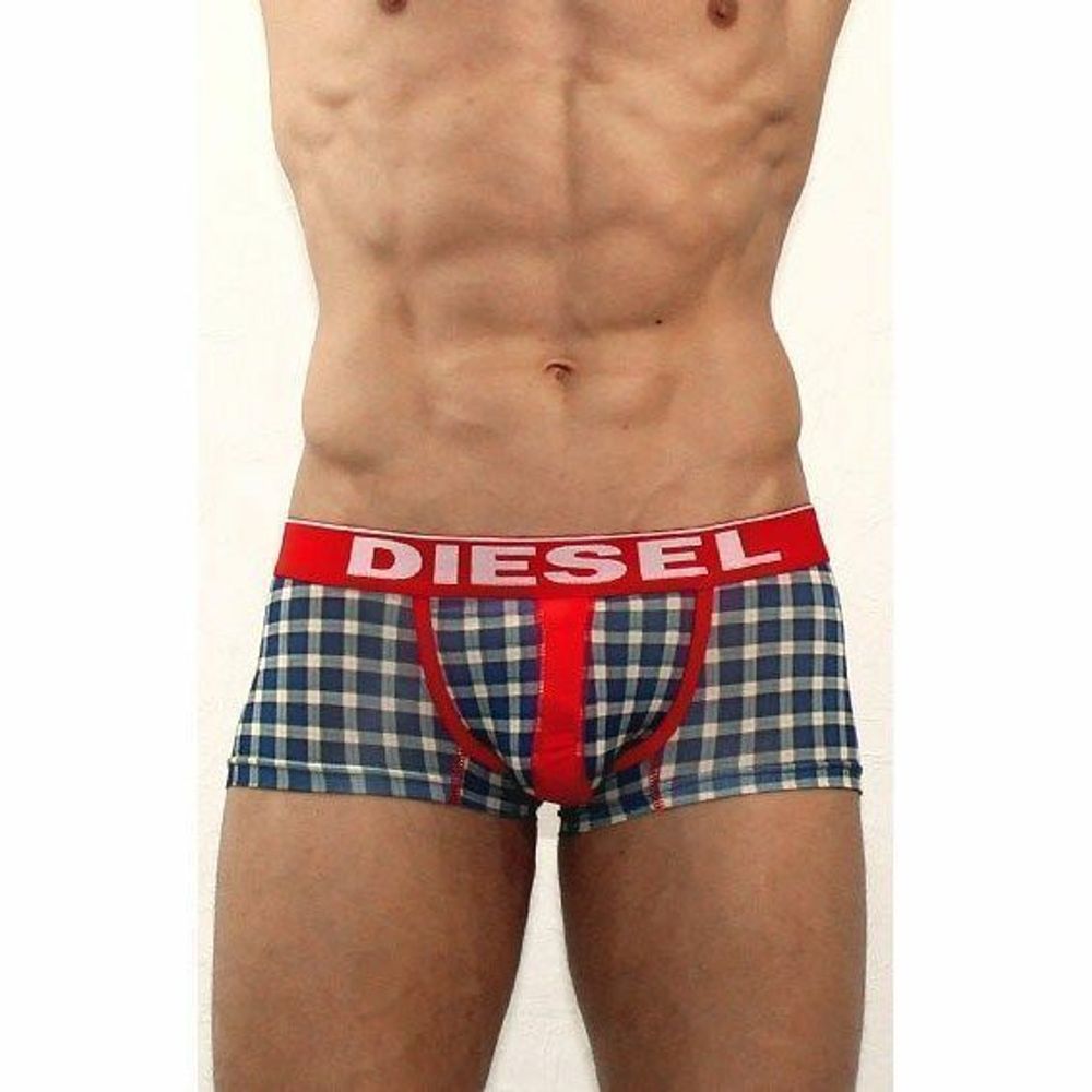 Мужские трусы боксеры синие в сеточку Diesel Blue