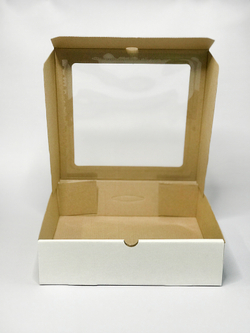 Коробка для пиццы, коробка для пирогов, коробка квадратная, коробка с окном