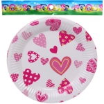 Тарелка бумажная 18 см в наборе 10 шт «Сердечки»