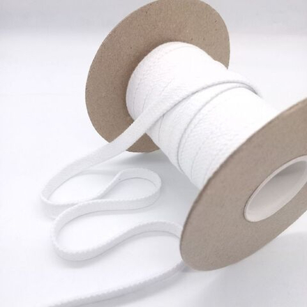 Шнур плоский турецкого плетения 10-12 мм цв. БЕЛЫЙ