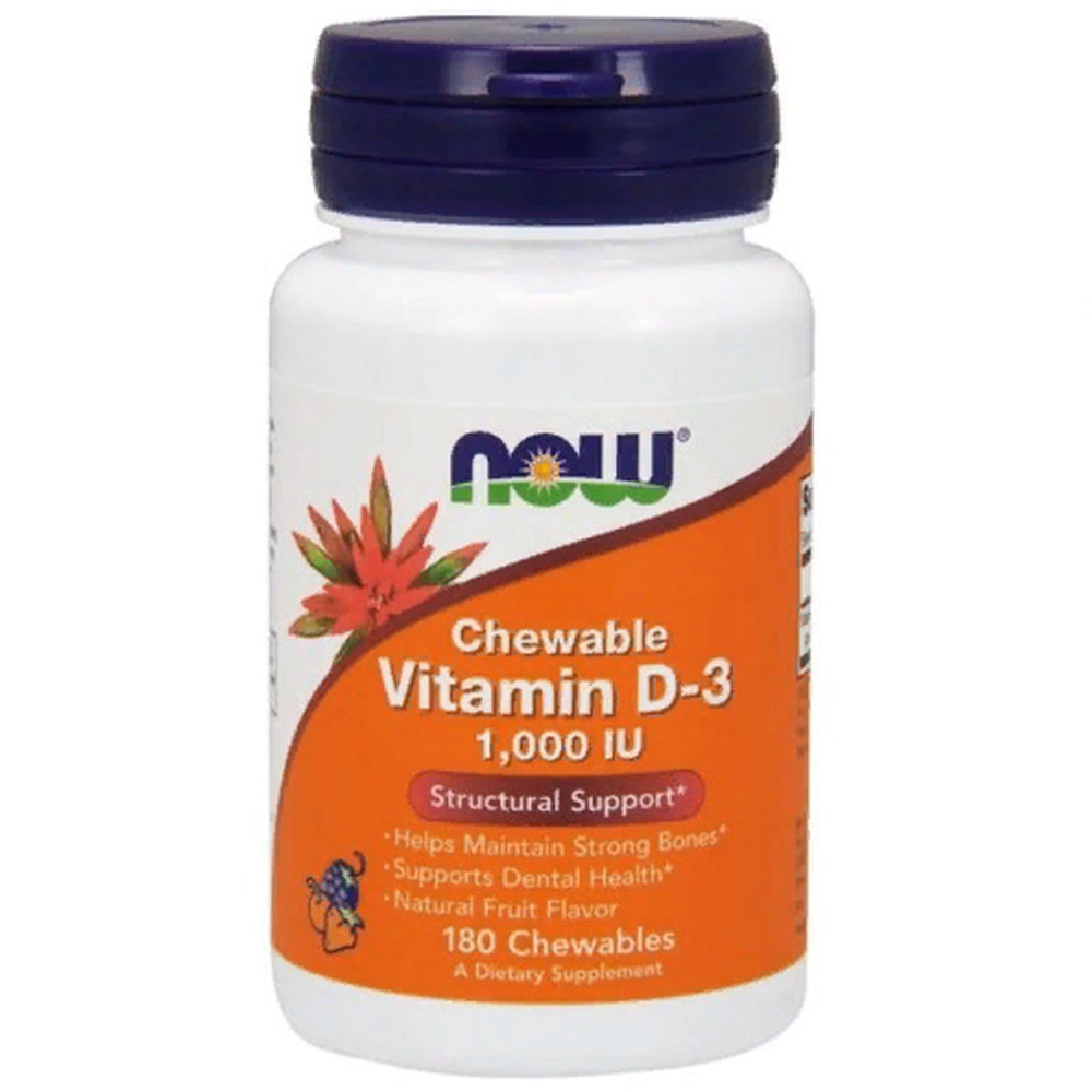 NOW Vitamin D-3 1000 (180 жеват.табл.)