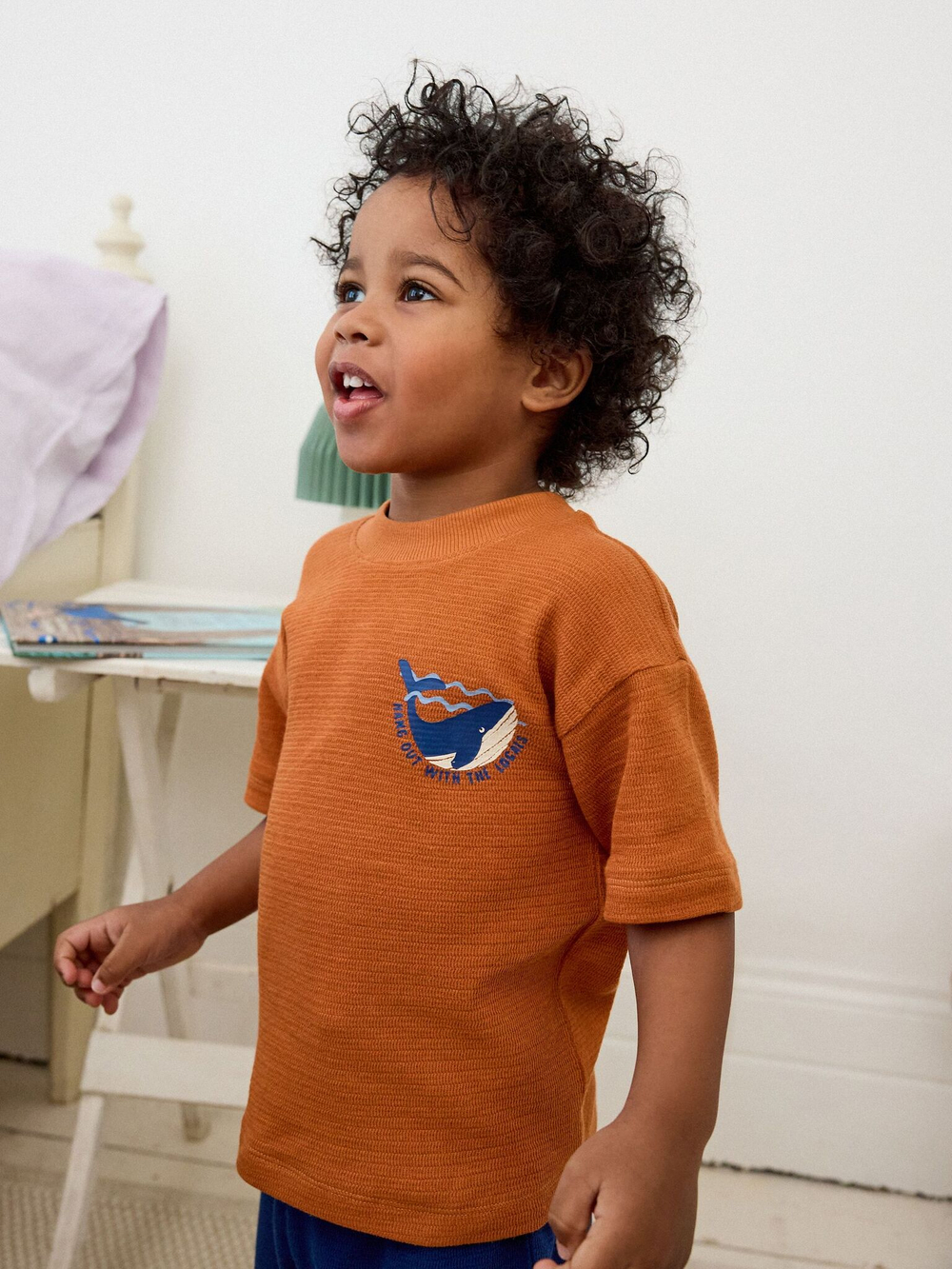 Пижама для мальчика Next Q66-080, 3 шт., Молочный, Оранжевый, Синий