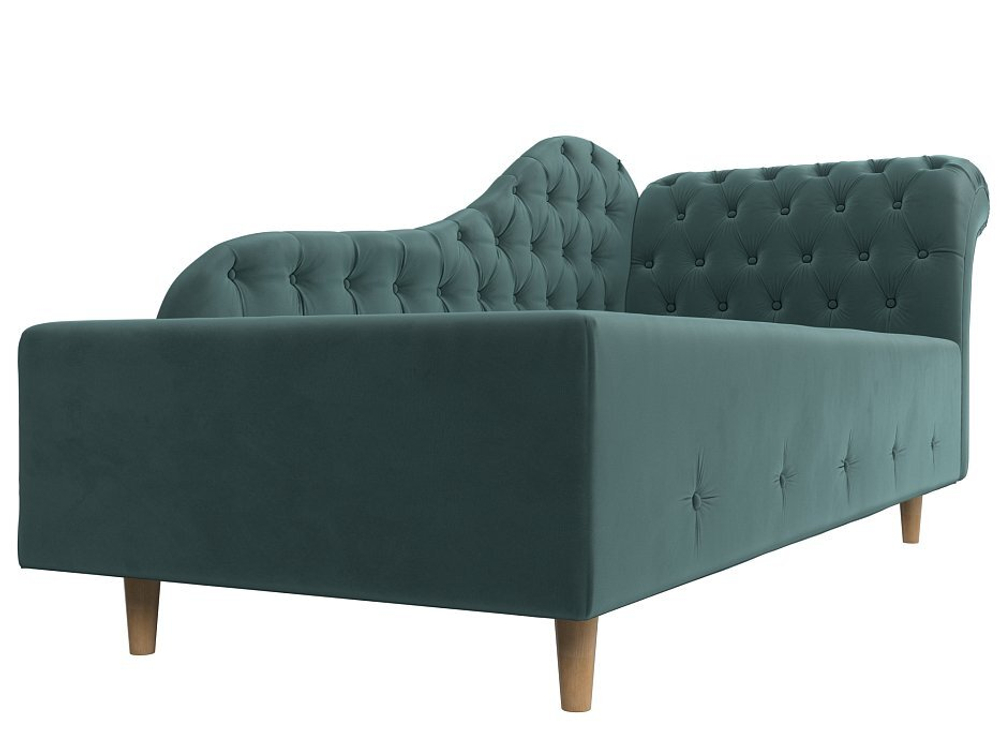 Кушетка Камерон правая, Бирюзовый, Велюр, 110091