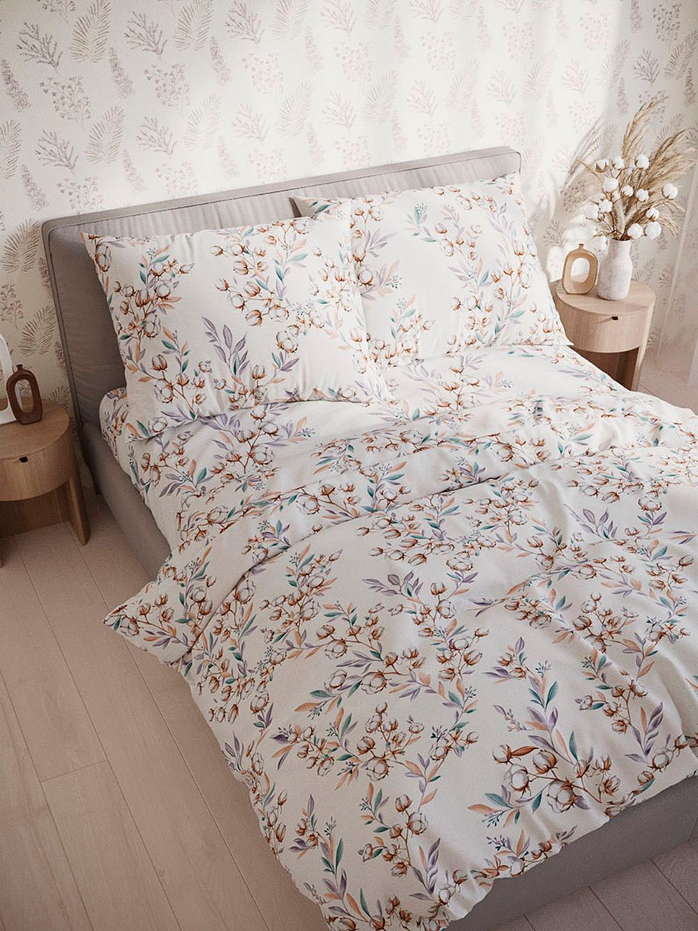 Наволочка комплект 2шт перкаль Сказка "Хлопок" 40х40 см на молнии