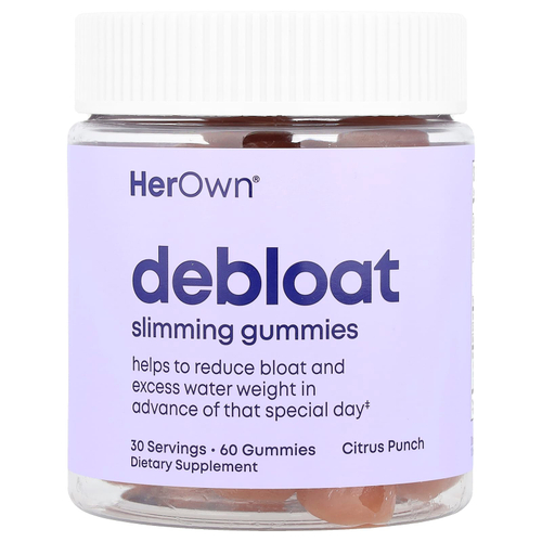 Her Own, Debloat жевательные таблетки для похудения, цитрусовый пунш, 60 жевательных таблеток