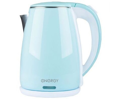 Чайник ENERGY E-261 (1,8 л, диск) голубой, двойной корпус (164141)