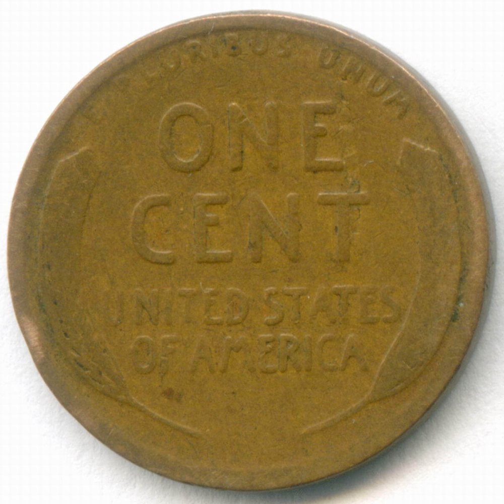 1 цент 1919 год (без знака - Philadelphia). США. Пшеничный цент. Бронза F-VF