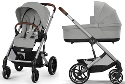 Коляска Cybex Balios S Lux SLV complete Aton B2 Steel Grey 3 в 1 Stone Grey с дождевиками