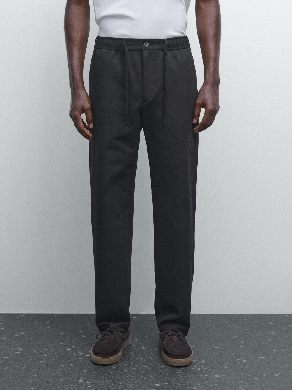 Massimo Dutti Джоггеры из хлопковой смеси, черный