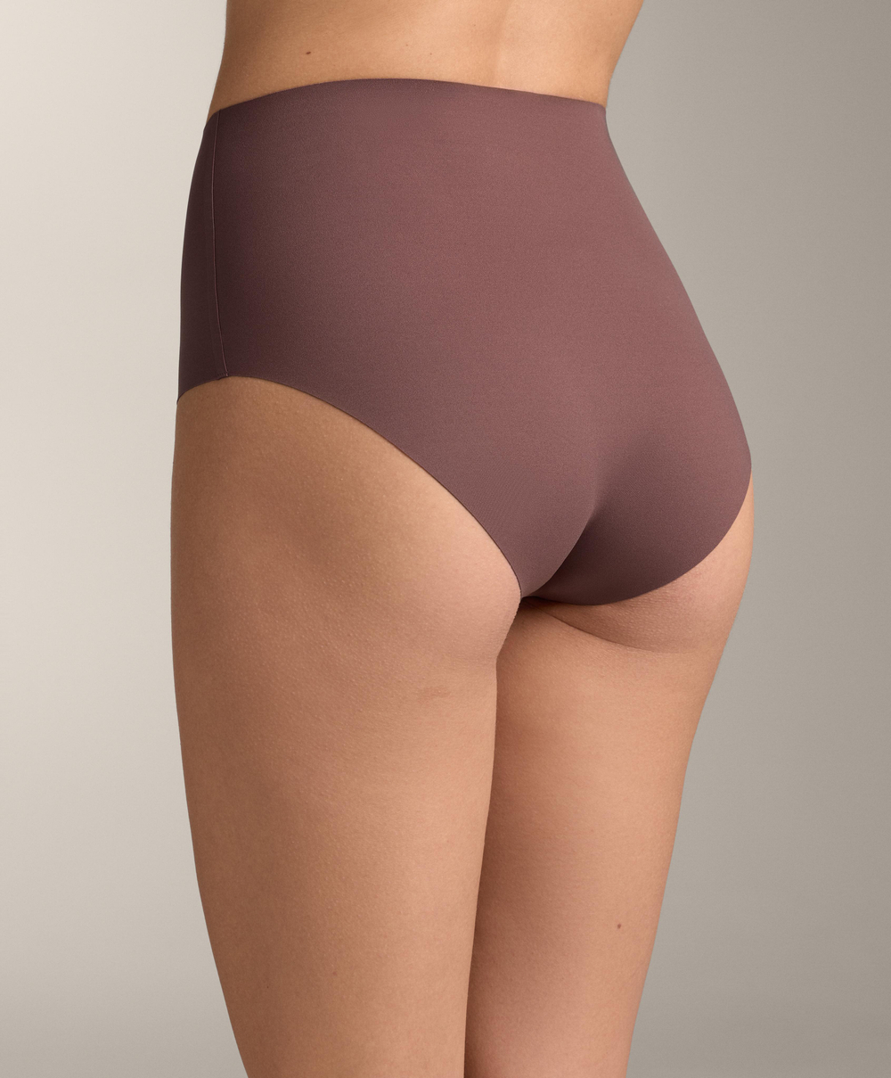 OYSHO Набор из двух пар классических трусиков с высокой посадкой, темный баклажан