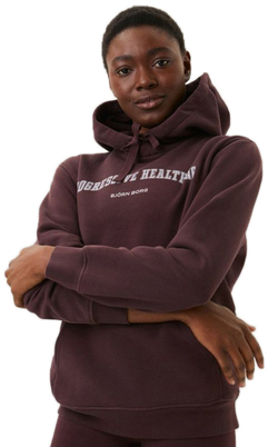 Женская теннисная куртка Bj_rn Borg Stockholm Boyfriend Hoodie W - Brown
