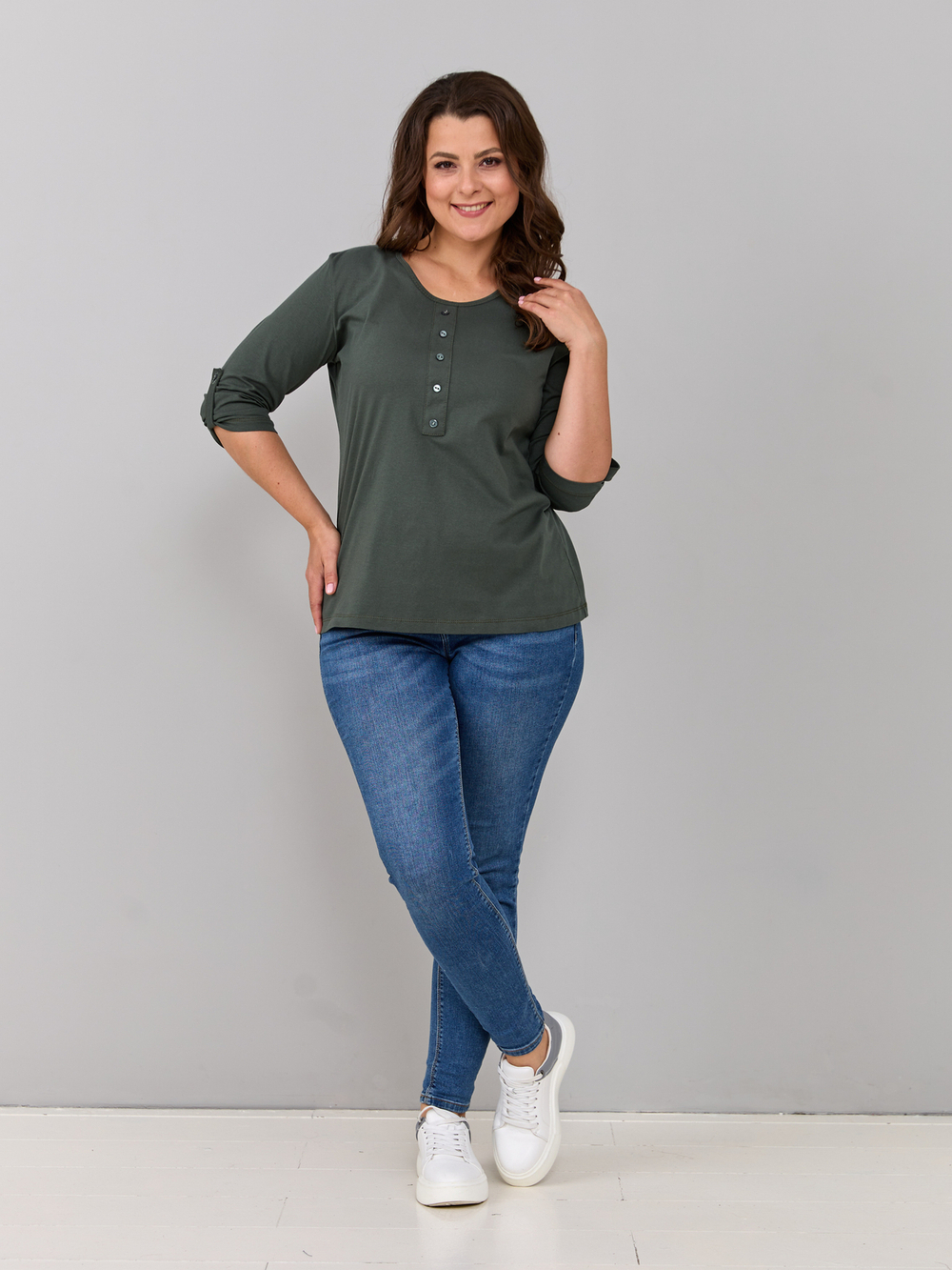 Лонгслив ЛНк-005/темно-зеленый