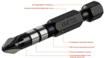 Биты KRAFTOOL Impact Pro, Pozidriv, тип хвостовика E 1/4″, PZ2, 50мм, 10шт, в пластиковом боксе