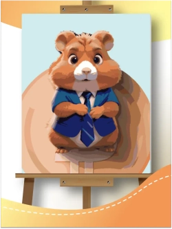 Картина по номерам Тапать хомяка