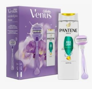 Подарочный Набор VENUS COMFORT GLIDE BRZ + 2 СМЕН КАС + PANTENE ШАМП AQUA LIGHT 250МЛ