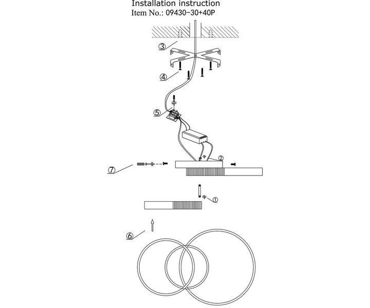 Потолочная светодиодная люстра Kink Light Далим 09430-30+40P,19