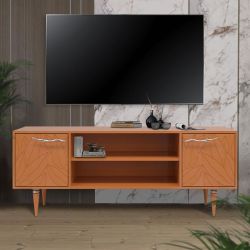 Тумба под ТВ Арт Колор leaves 155см Классик Сильвер Томленый оранжевый