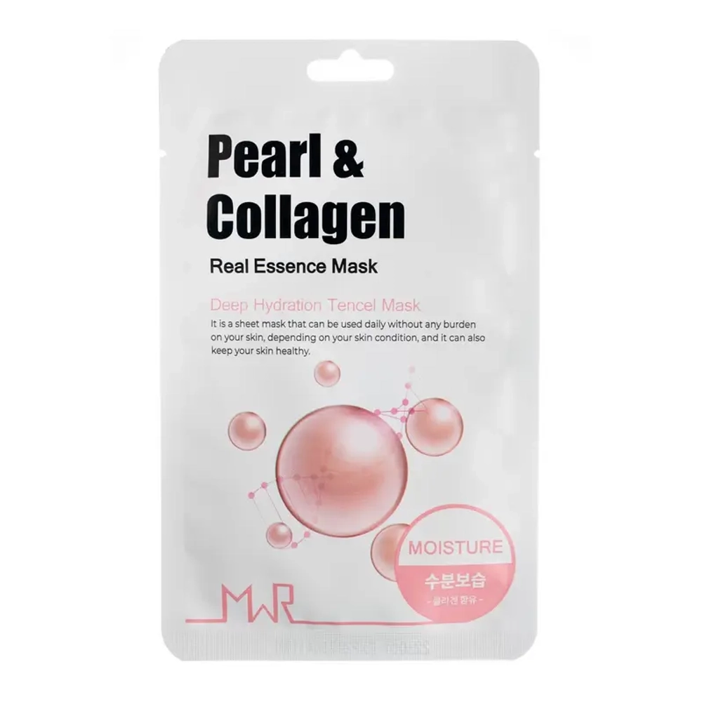 Pearl & Collagen Sheet Mask MWR | Маска для лица экстрактом жемчуга и коллагеном