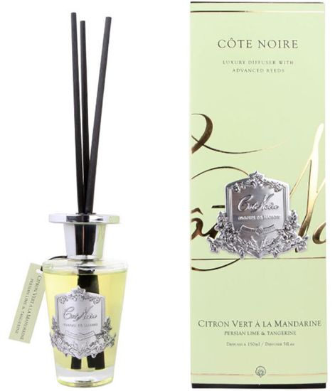 Зеленый лимон, ароматический диффузор в серебряном декоре, Cote Noire