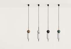 Подвесной светильник Anet, черный металл, белый мрамор